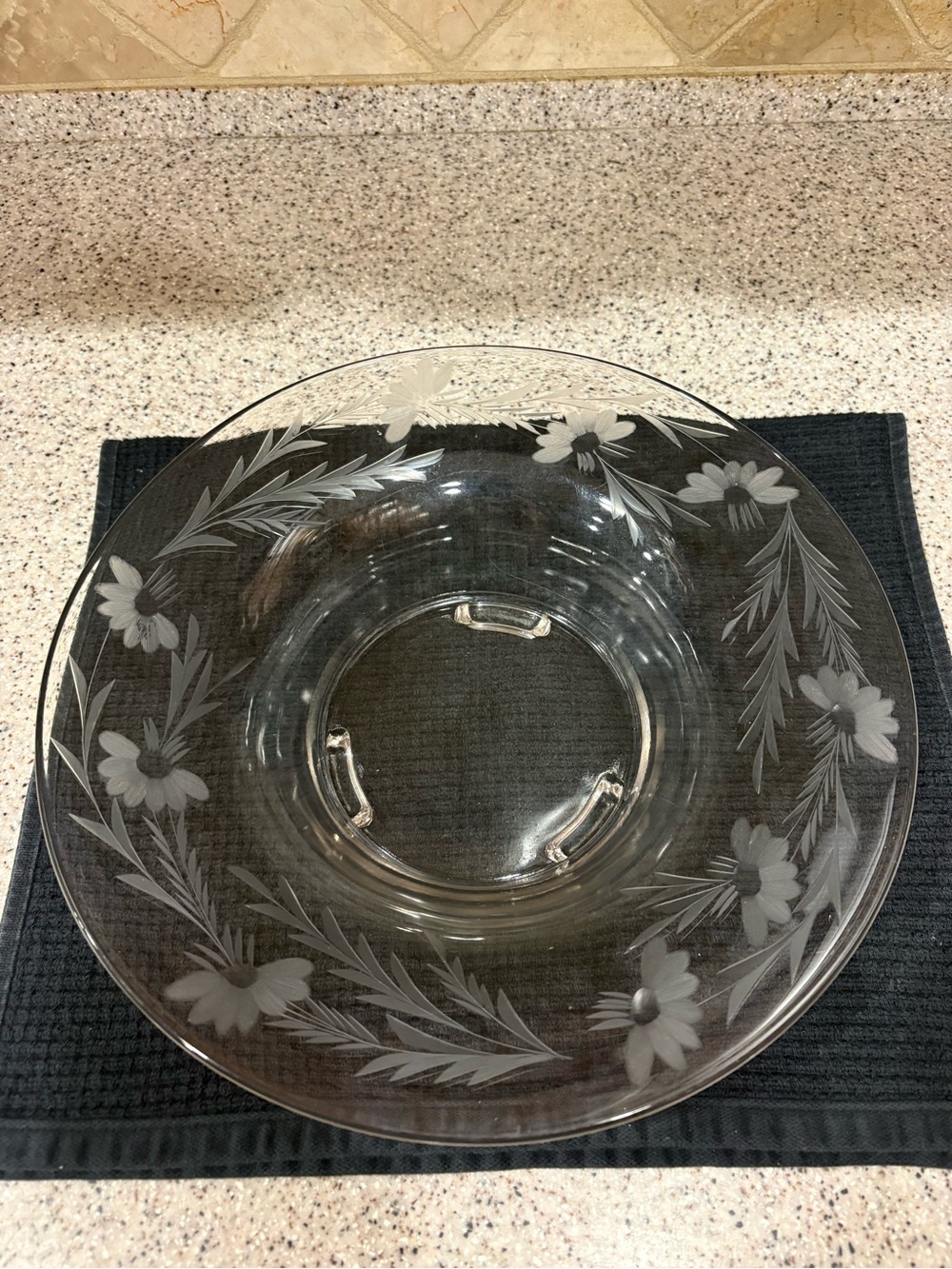 vintage WJ Hughes Corn Flower etched Bowl